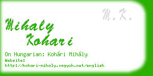 mihaly kohari business card